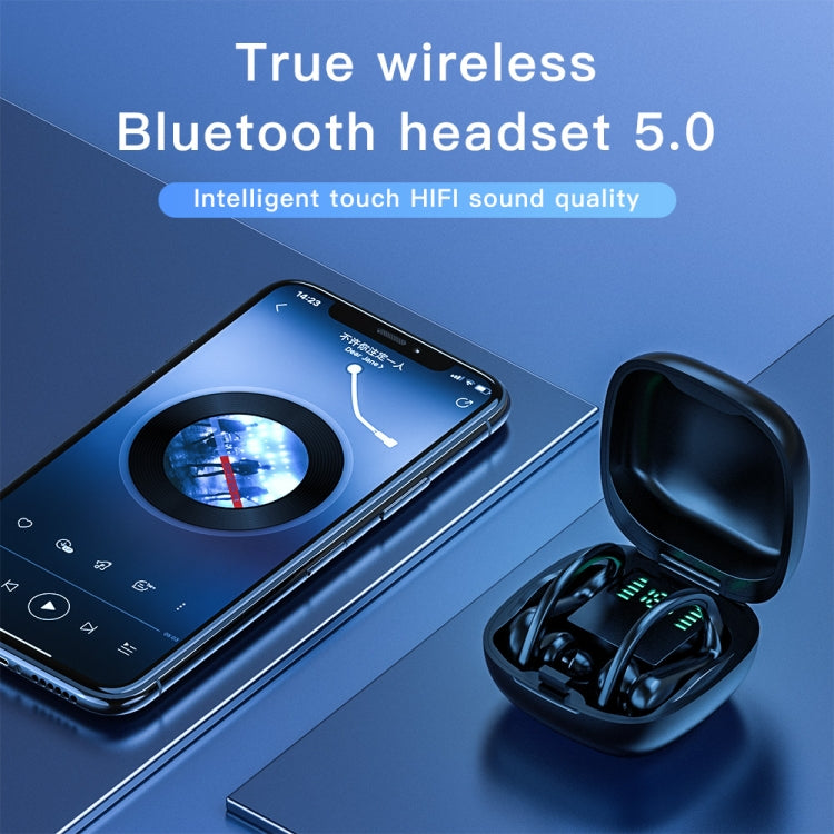 MD03 Wireless Ear-mounted Bluetooth Earphone with Charging Box & Digital Display, Support Touch & HD Call & Voice Assistant & NFC(Black) - Bluetooth Earphone by PMC TechLife | Online Shopping South Africa | PMC TechLife