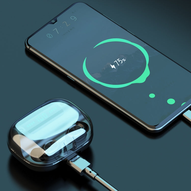 263 TWS CVC8.0 Noise Cancelling Bluetooth Earphone with Charging Box, Support Touch & Three-screen LED Battery Display & Phone Holder & Power Bank & HD Call & Voice Assistant(Black) - TWS Earphone by PMC TechLife | Online Shopping South Africa | PMC TechLife
