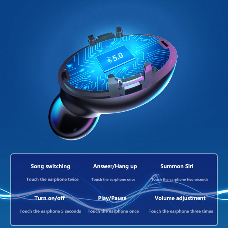 A9 TWS CVC8.0 and DSP Dual Noise Cancelling Bluetooth Earphone with Magnetic Charging Box & LED Digital Display, Support Touch & HD Call & Siri & Power Bank(Black) - TWS Earphone by PMC TechLife | Online Shopping South Africa | PMC TechLife