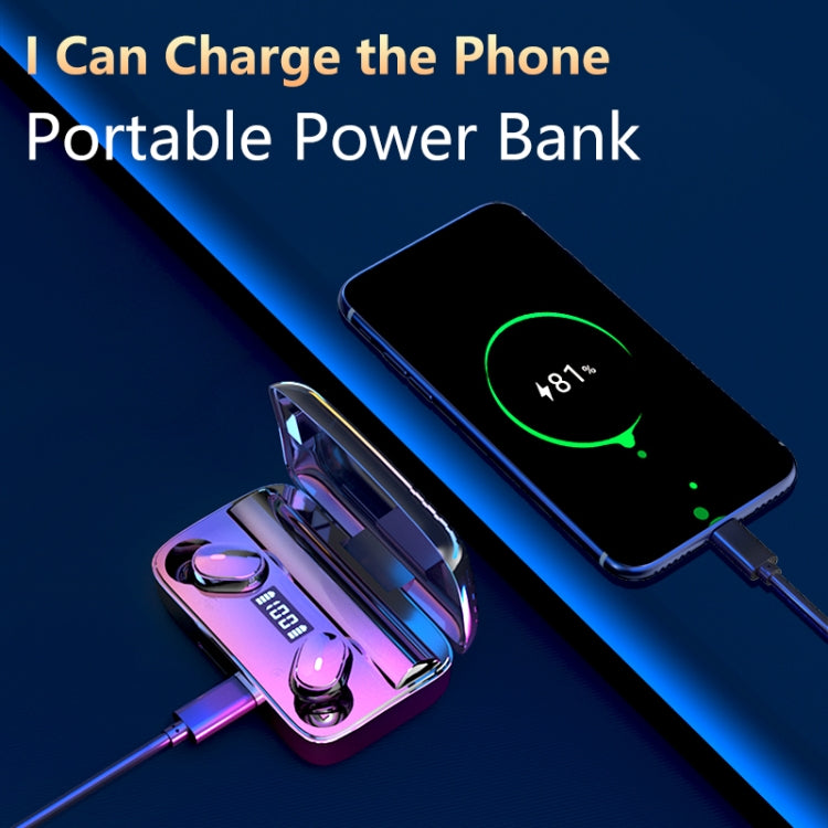 A9 TWS CVC8.0 and DSP Dual Noise Cancelling Bluetooth Earphone with Magnetic Charging Box & LED Digital Display, Support Touch & HD Call & Siri & Power Bank(Black) - TWS Earphone by PMC TechLife | Online Shopping South Africa | PMC TechLife