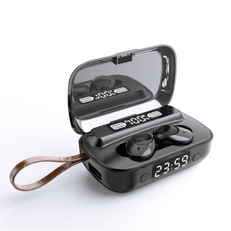 A13 TWS CVC8.0 and DSP Dual Noise Cancelling Touch Bluetooth Earphone with Charging Box, Support LED Digital Display & Clock & Flashlight & HD Call & Siri & Power Bank(Black) - TWS Earphone by PMC TechLife | Online Shopping South Africa | PMC TechLife