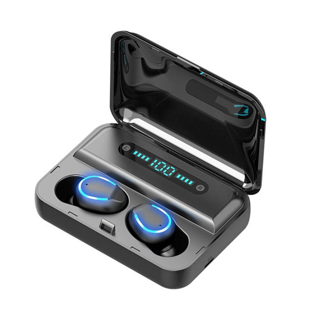 F9-5 Intelligent Noise Cancelling Touch Bluetooth Earphone with Charging Box, Supports Three-screen LED Power Display & HD Call & Power Bank & Siri(Black) - Bluetooth Earphone by PMC TechLife | Online Shopping South Africa | PMC TechLife
