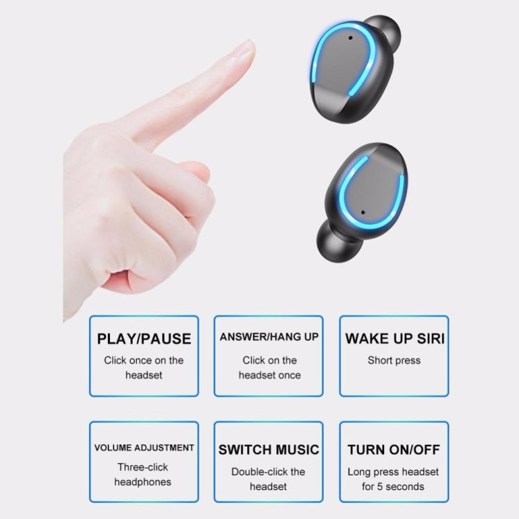 F9-5 Intelligent Noise Cancelling Touch Bluetooth Earphone with Charging Box, Supports Three-screen LED Power Display & HD Call & Power Bank & Siri(White) - Bluetooth Earphone by PMC TechLife | Online Shopping South Africa | PMC TechLife
