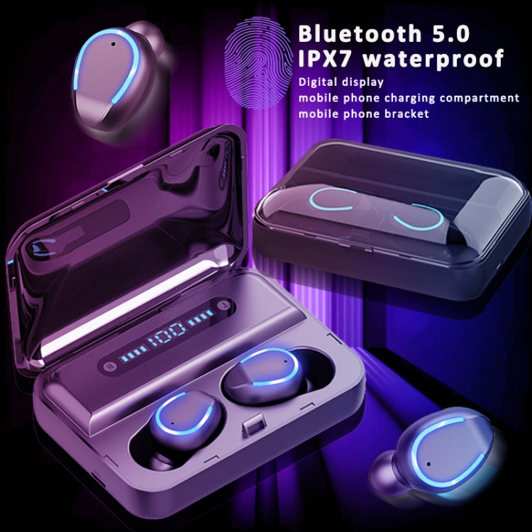 F9-5 Intelligent Noise Cancelling Touch Bluetooth Earphone with Charging Box, Supports Three-screen LED Power Display & HD Call & Power Bank & Siri(Black) - Bluetooth Earphone by PMC TechLife | Online Shopping South Africa | PMC TechLife