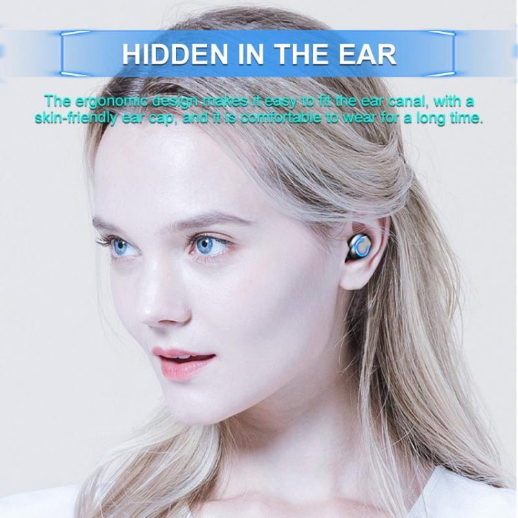 F9-8 TWS CVC8.0 Noise Cancelling Touch Mini Bluetooth Earphone with Charging Box, Support Three-screen LED Power Display & Mobile Phone Holder & Call & Voice Assistant(Black) - TWS Earphone by PMC TechLife | Online Shopping South Africa | PMC TechLife