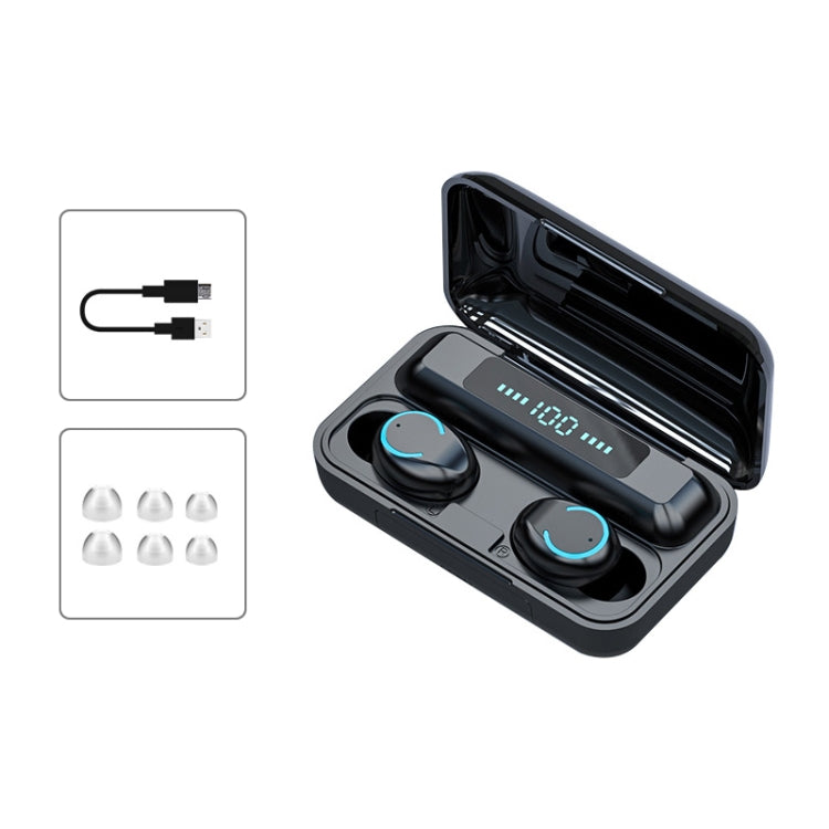 F9-9 TWS CVC8.0 Noise Cancelling Bluetooth Earphone with Charging Box, Support Touch Lighting Effect & Three-screen LED Power Display & Power Bank & Mobile Phone Holder & HD Call & Voice Assistant(Black) - TWS Earphone by PMC TechLife | Online Shopping South Africa | PMC TechLife