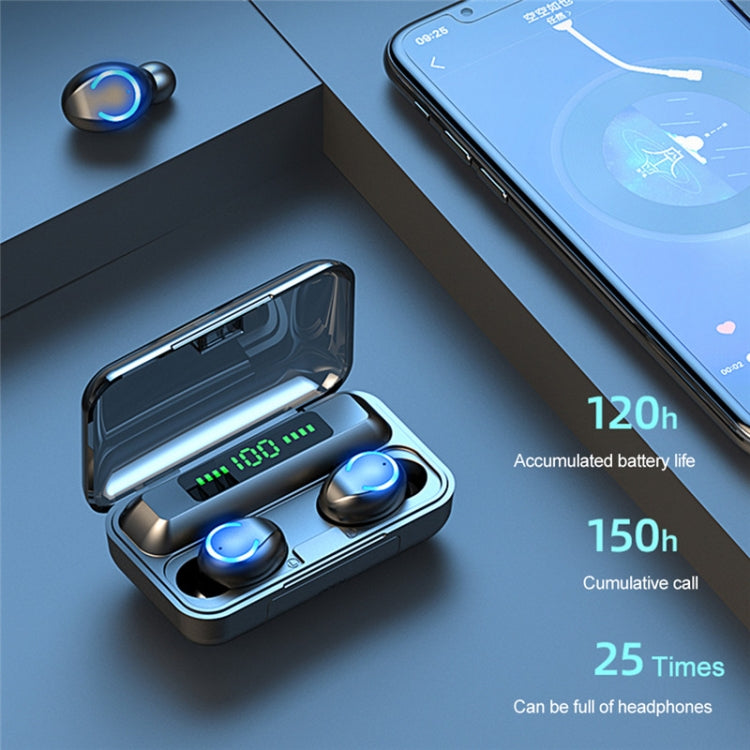 F9-9 TWS CVC8.0 Noise Cancelling Bluetooth Earphone with Charging Box, Support Touch Lighting Effect & Three-screen LED Power Display & Power Bank & Mobile Phone Holder & HD Call & Voice Assistant(Blue) - TWS Earphone by PMC Jewellery | Online Shopping South Africa | PMC Jewellery