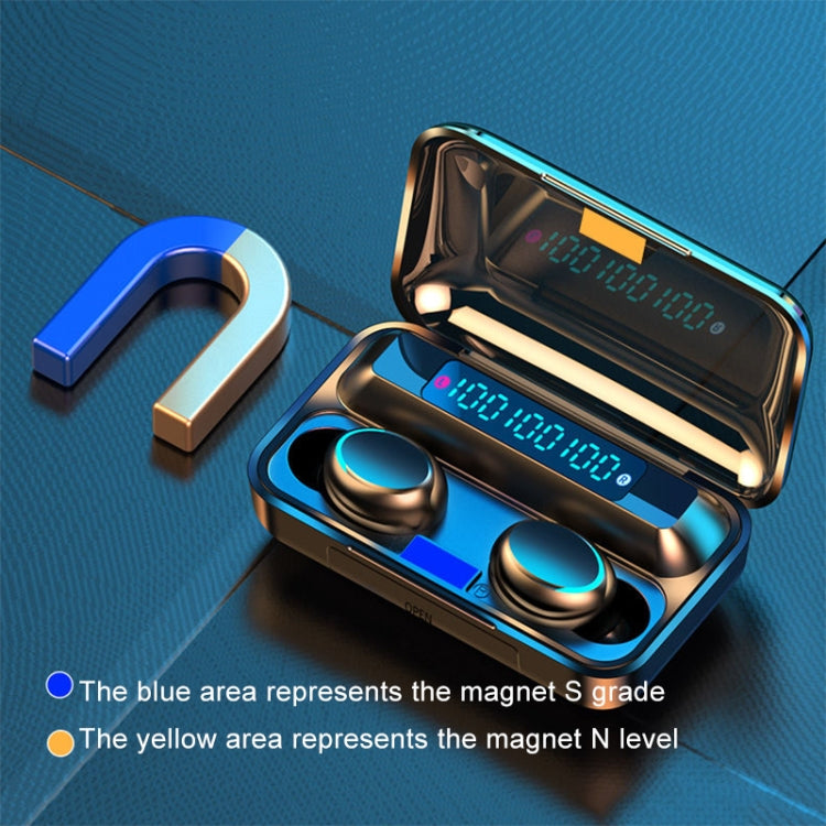 F9-5C Three-screen Digital Display Noise Reduction Bluetooth Earphone(Black) - Bluetooth Earphone by PMC TechLife | Online Shopping South Africa | PMC TechLife