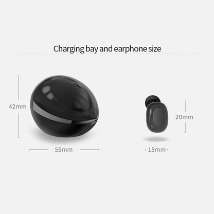 A10 TWS Space Capsule Shape Wireless Bluetooth Earphone with Magnetic Charging Box & Lanyard, Support HD Call & Automatic Pairing Bluetooth(Black) - TWS Earphone by PMC Jewellery | Online Shopping South Africa | PMC Jewellery