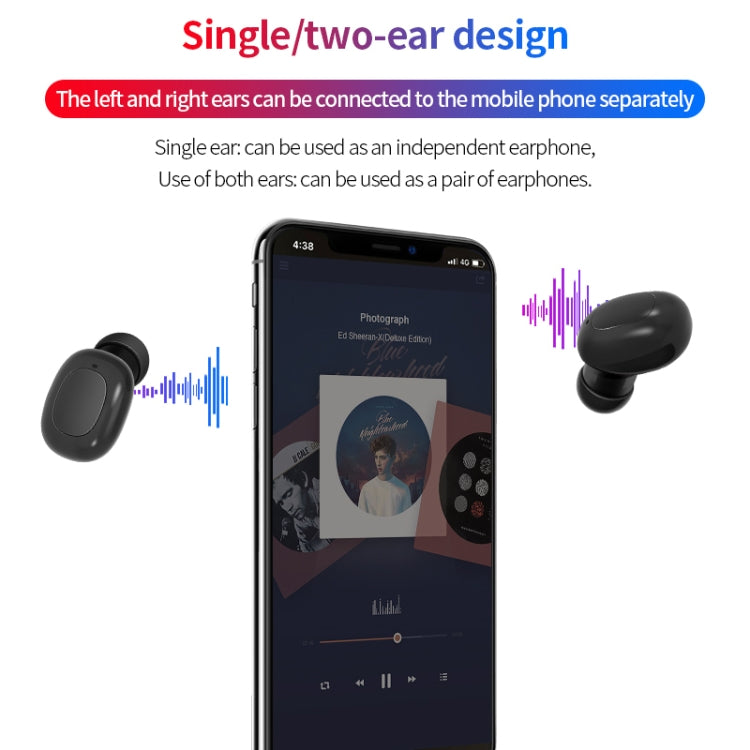 A10 TWS Space Capsule Shape Wireless Bluetooth Earphone with Magnetic Charging Box & Lanyard, Support HD Call & Automatic Pairing Bluetooth(White + Black) - TWS Earphone by PMC Jewellery | Online Shopping South Africa | PMC Jewellery