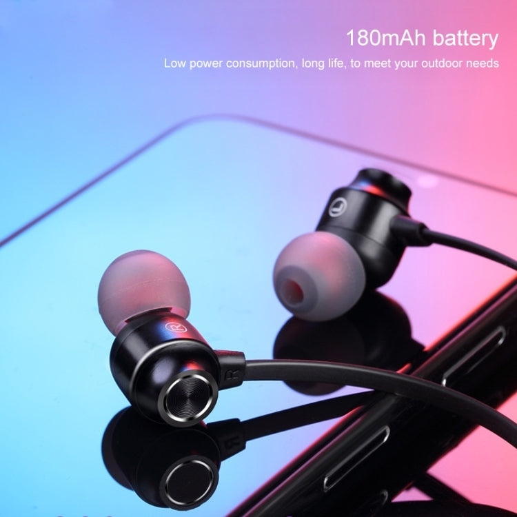 Bluetooth 5.1 Round Wire Neck-mounted Bluetooth Sports Earphone with Magnetic Function(Black) - Neck-mounted Earphone by PMC Jewellery | Online Shopping South Africa | PMC Jewellery