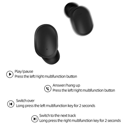 A6S IPX4 Waterproof Bluetooth 5.0 Wireless Bluetooth Earphone with Charging Box, Support for HD Calls & Siri & IOS Power Display(Black) - Bluetooth Earphone by PMC Jewellery | Online Shopping South Africa | PMC Jewellery