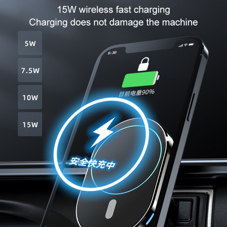 JJT-968 15W Max Output Magnetic Car Air Outlet Bracket Wireless Charger(Blue) - Wireless Charger Holders by PMC TechLife | Online Shopping South Africa | PMC TechLife