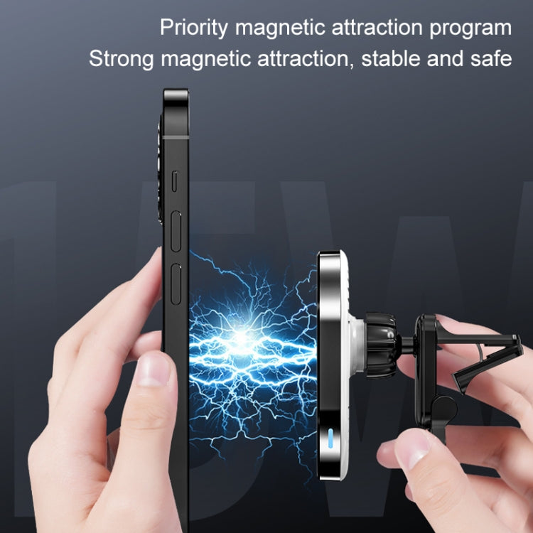 JJT-968 15W Max Output Magnetic Car Air Outlet Bracket Wireless Charger(Black) - Wireless Charger Holders by PMC TechLife | Online Shopping South Africa | PMC TechLife