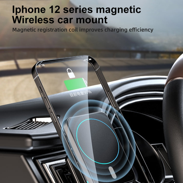 JJT-969 15W Max Output Magnetic Car Air Outlet Bracket Wireless Charger(Blue) - Wireless Charger Holders by PMC Jewellery | Online Shopping South Africa | PMC Jewellery