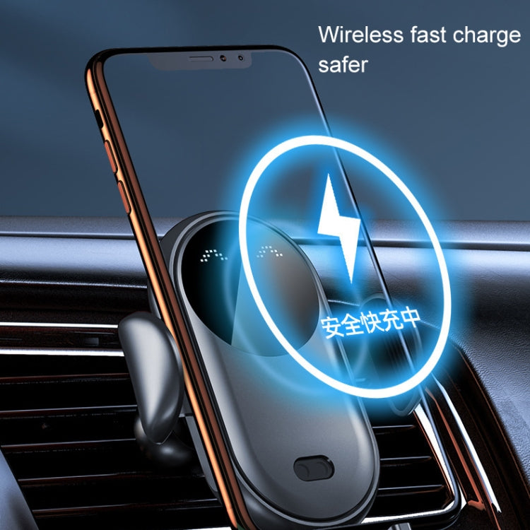 K10 15W Max Output Infrared Sensor Car Air Outlet Bracket Wireless Charger(Black) - Wireless Charger Holders by PMC TechLife | Online Shopping South Africa | PMC TechLife