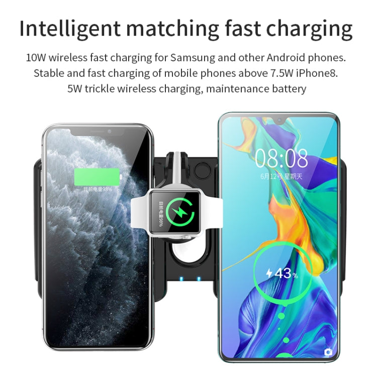 K04 4 in 1 10W Qi Standard Wireless Charger for Mobile Phones & iWatch & AirPods (White) - free shipping - PMC TechLife - Order now!