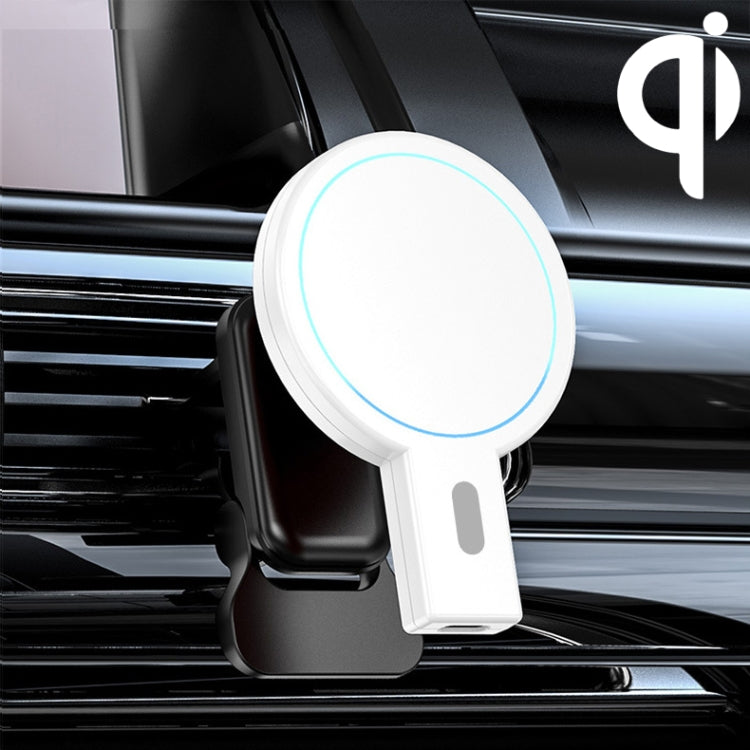 K07 15W Max Output Magnetic Car Air Outlet Bracket Wireless Charger(White) - Wireless Charger Holders by PMC TechLife | Online Shopping South Africa | PMC TechLife