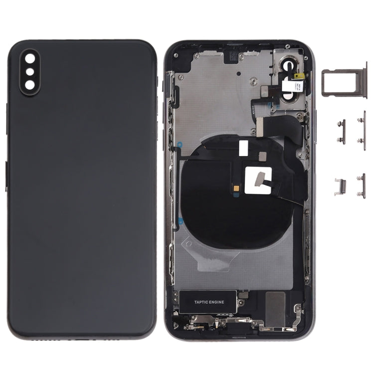 Battery Back Cover Assembly (with Side Keys & Speaker Ringer Buzzer & Motor & Camera Lens & Card Tray & Power Button + Volume Button + Charging Port + Signal Flex Cable & Wireless Charging Module) for iPhone XS(Black) - Back Cover by PMC TechLife | Online Shopping South Africa | PMC TechLife | Buy Now Pay Later Mobicred