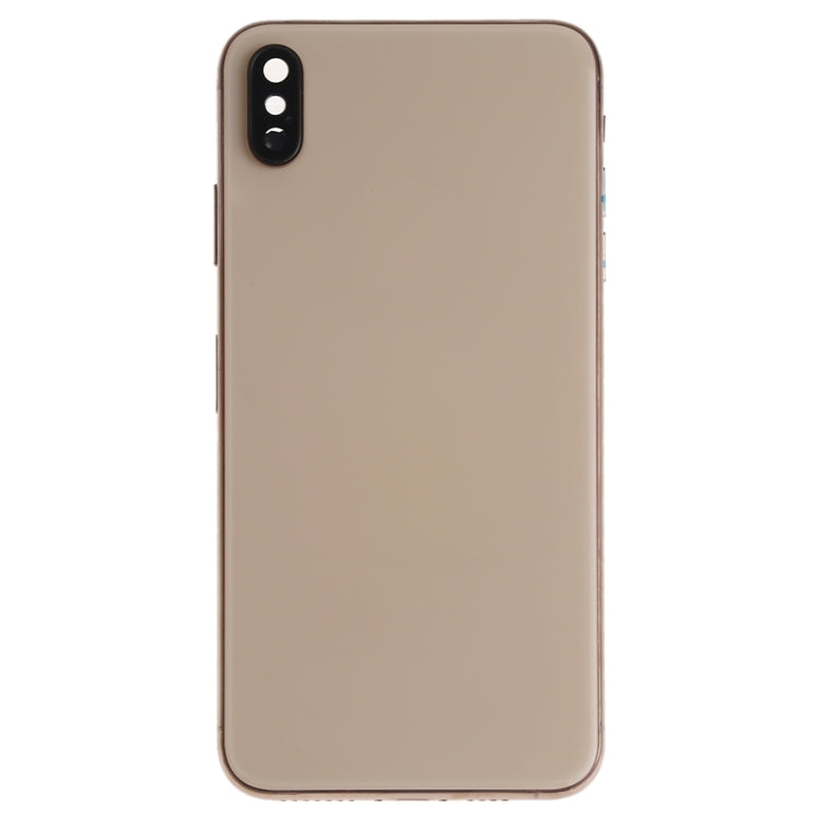 Battery Back Cover Assembly (with Side Keys & Speaker Ringer Buzzer & Motor & Camera Lens & Card Tray & Power Button + Volume Button + Charging Port + Signal Flex Cable & Wireless Charging Module) for iPhone XS(Gold) - Back Cover by PMC TechLife | Online Shopping South Africa | PMC TechLife