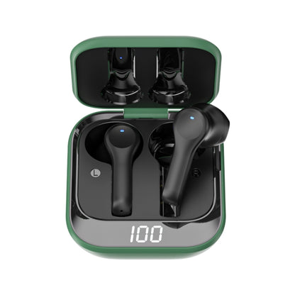 K08 Wireless Bluetooth 5.0 Noise Cancelling Stereo Binaural Earphone with Charging Box & LED Digital Display (Green) - Bluetooth Earphone by PMC Jewellery | Online Shopping South Africa | PMC Jewellery