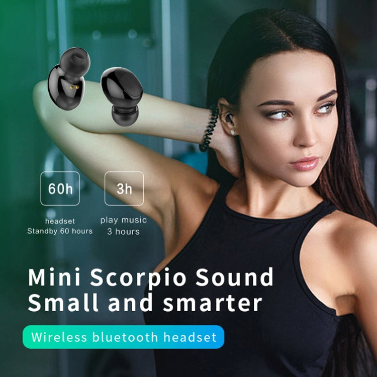 B20 Mini Portable In-ear Noise Cancelling Bluetooth V5.0 Stereo Earphone with 360 Degrees Rotation Charging Box(Blue) - Bluetooth Earphone by PMC Jewellery | Online Shopping South Africa | PMC Jewellery