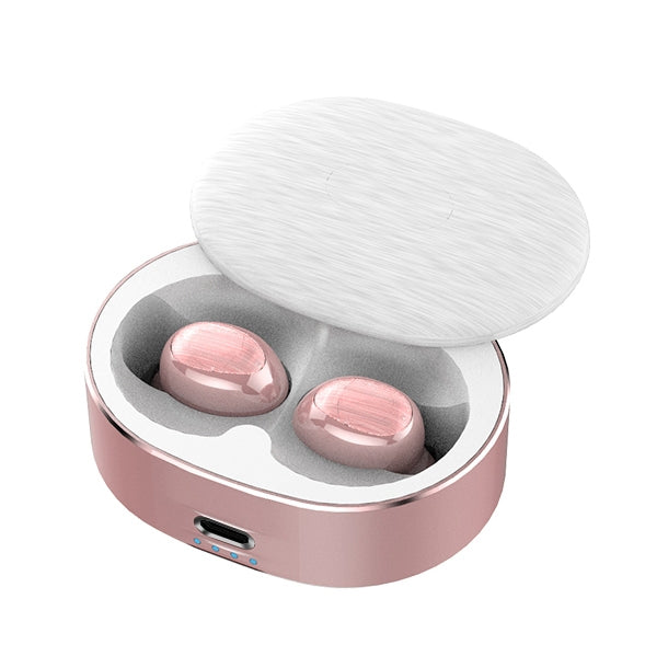 B20 Mini Portable In-ear Noise Cancelling Bluetooth V5.0 Stereo Earphone with 360 Degrees Rotation Charging Box(Rose Gold) - Bluetooth Earphone by PMC Jewellery | Online Shopping South Africa | PMC Jewellery