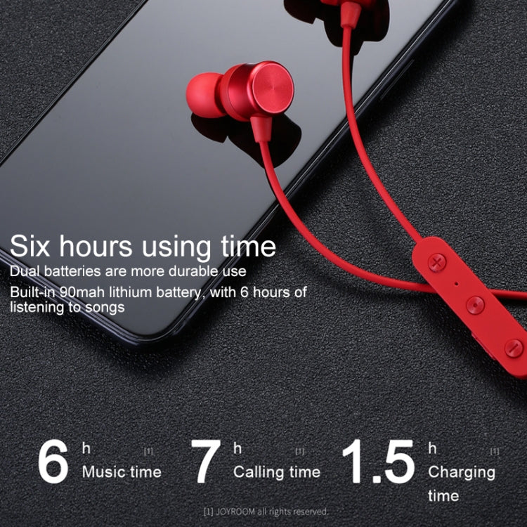 JOYROOM JR-D3S Bluetooth 4.2 Dual Battery Sports Bluetooth Headset Earphone(Red) - Neck-mounted Earphone by JOYROOM | Online Shopping South Africa | PMC Jewellery