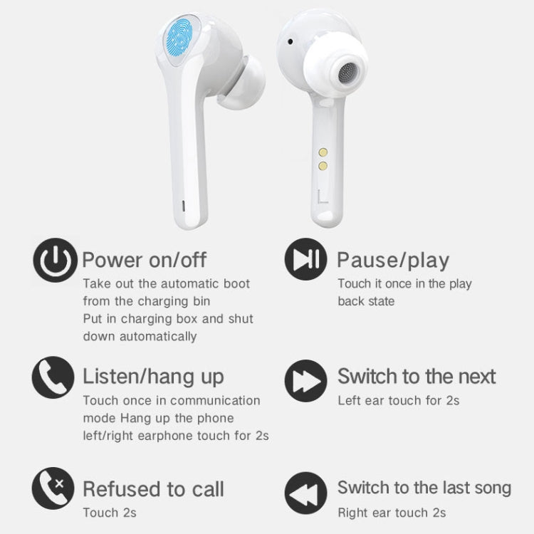 G9 Bluetooth 5.0 HIFI 3D Stereo Wireless Earphone (White) - Bluetooth Earphone by PMC Jewellery | Online Shopping South Africa | PMC Jewellery