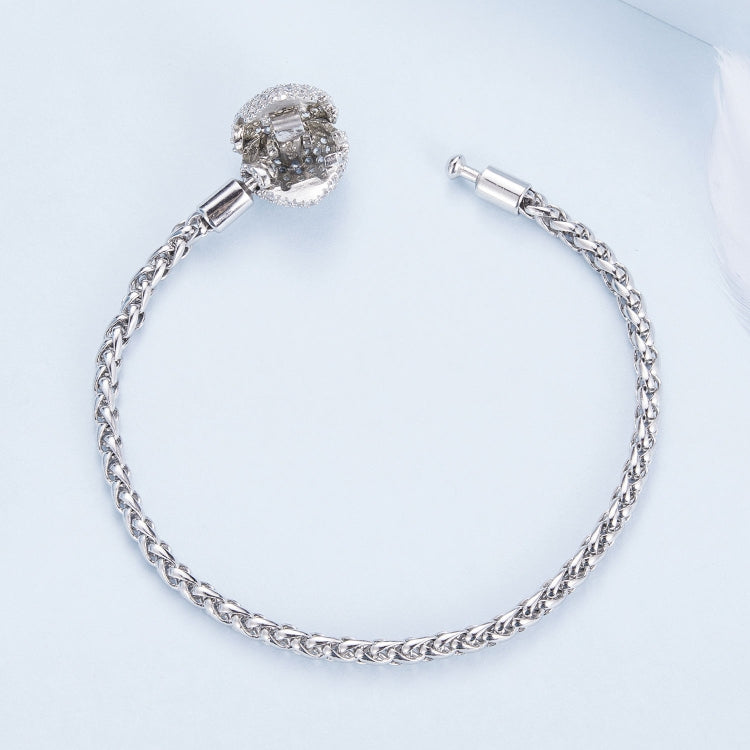 BSB133-19 Sterling Silver S925 White Gold Plated Zircon Heart Sparkling Bracelet - Bracelets by PMC Jewellery | Online Shopping South Africa | PMC Jewellery