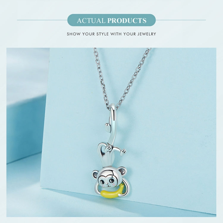 SCC2547 S925 Sterling Silver Cute Upside Down Monkey Pendant Accessories DIY Bracelet Beads - Jewelry Accessories by PMC Jewellery | Online Shopping South Africa | PMC Jewellery