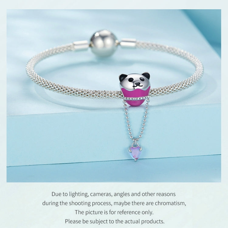 SCC2550 S925 Sterling Silver Cute Bear Hot Air Balloon Pendant Accessories DIY Bracelet Beads - Jewelry Accessories by PMC Jewellery | Online Shopping South Africa | PMC Jewellery