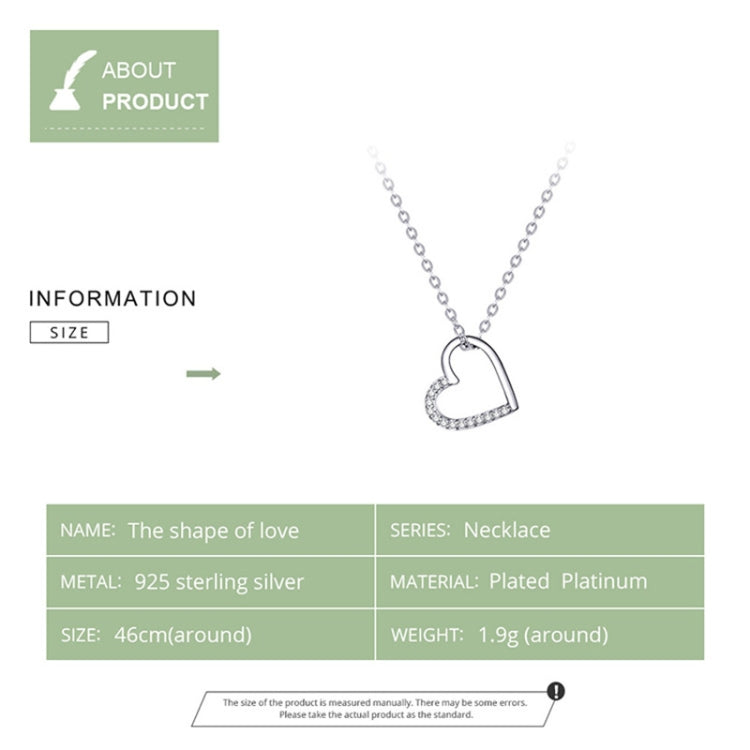 SCN347-C Sterling Silver S925 Zircon Simple Fashion Hollow Heart Shape Necklace(Rose Gold) - Necklaces & Pendants by PMC Jewellery | Online Shopping South Africa | PMC Jewellery