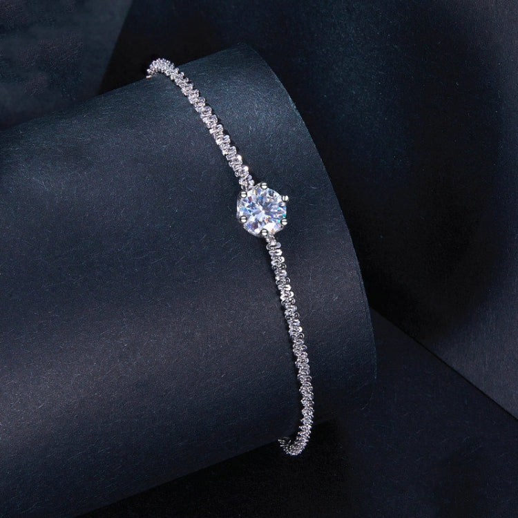 MSB006 Sterling Silver S925 White Gold Plated Moissanite Fashion Bracelet - Bracelets by PMC Jewellery | Online Shopping South Africa | PMC Jewellery