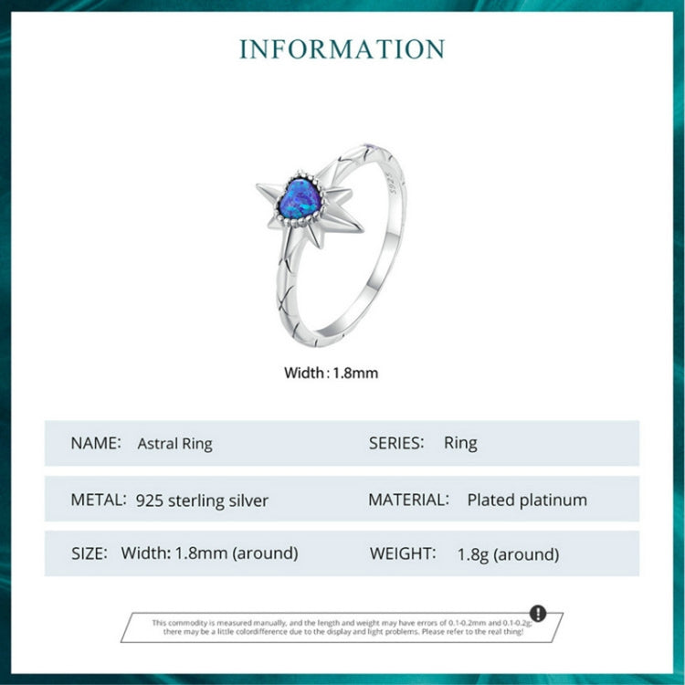 ZHS312 Sterling Silver S925 Platinum Plated Zircon Opal Earrings & Star Ring Set - Rings by PMC Jewellery | Online Shopping South Africa | PMC Jewellery