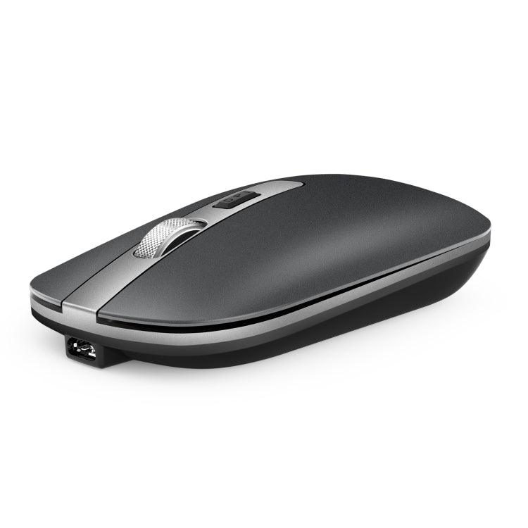 HXSJ M30 Rechargeable Wireless Mouse Metal Wheel Mute 2.4G Office Mouse 500 mAh Built-in Battery(Grey) - Wireless Mice by HXSJ | Online Shopping South Africa | PMC TechLife | Buy Now Pay Later Mobicred