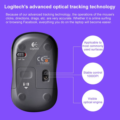 Logitech M325S 1000DPI 2.4GHz Ergonomic Wireless Mouse (Black) - Wireless Mice by Logitech | Online Shopping South Africa | PMC Jewellery