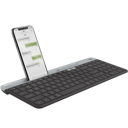 Logitech K580 Dual Modes Thin and Light Multi-device Wireless Keyboard with Phone Holder (Black) - Wireless Keyboard by Logitech | Online Shopping South Africa | PMC Jewellery | Buy Now Pay Later Mobicred