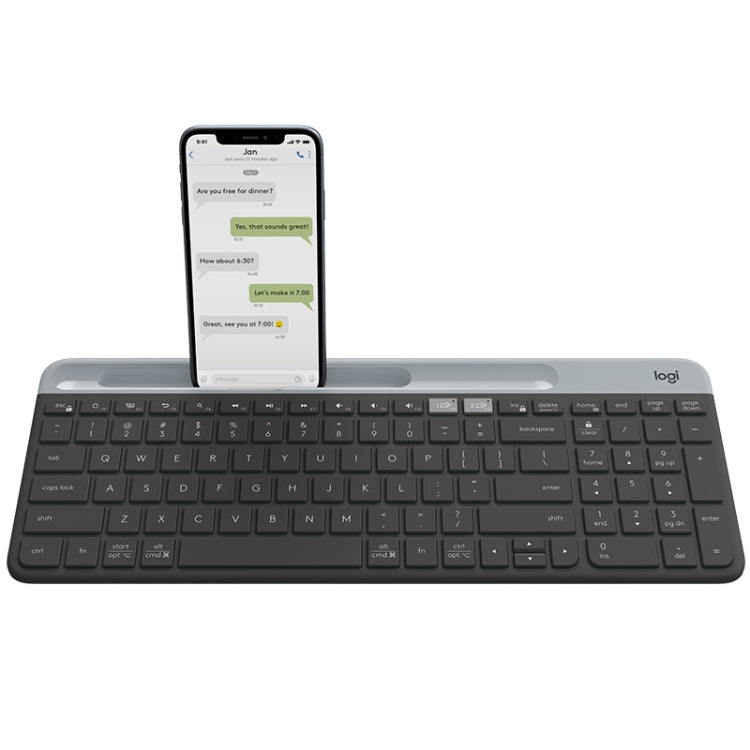 Logitech K580 Dual Modes Thin and Light Multi-device Wireless Keyboard with Phone Holder (Black) - Wireless Keyboard by Logitech | Online Shopping South Africa | PMC Jewellery | Buy Now Pay Later Mobicred