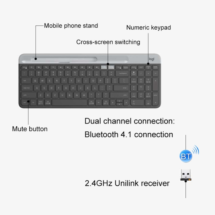 Logitech K580 Dual Modes Thin and Light Multi-device Wireless Keyboard with Phone Holder (Black) - free shipping - PMC TechLife - Order now!