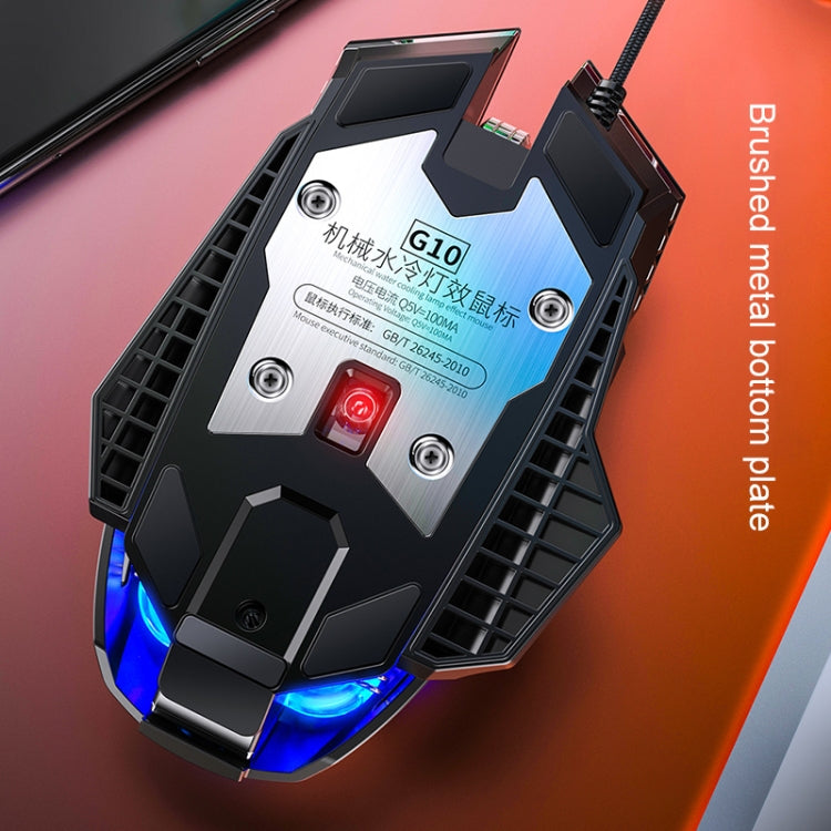 YINDIAO G10 7200DPI 7-modes Adjustable 7-keys RGB Light Wired Metal Mechanical Hard Core Macro Mouse, Style: Audio Version(Black) - free shipping - PMC TechLife - Order now!