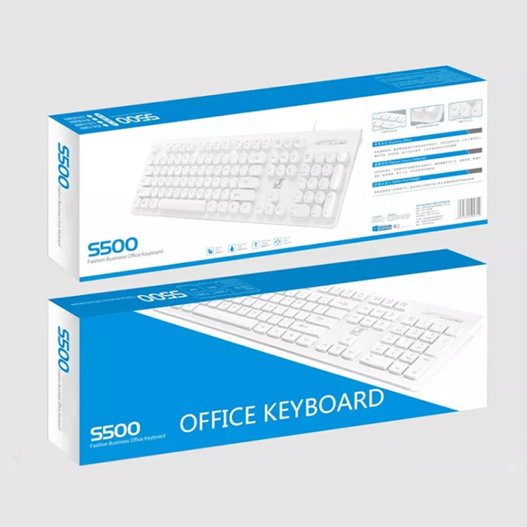 ZGB S500 Round Key USB Wired Computer Keyboard (White) - Wired Keyboard by Chasing Leopard | Online Shopping South Africa | PMC Jewellery