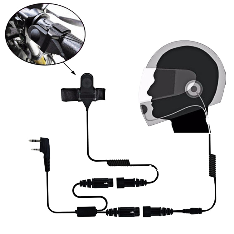 2 Pin PTT Adjustable Volume Motorcycle Helmet Headset Microphone for BAOFENG Radio Walkie Talkie - Microphones & Headsets by PMC TechLife | Online Shopping South Africa | PMC TechLife | Buy Now Pay Later Mobicred