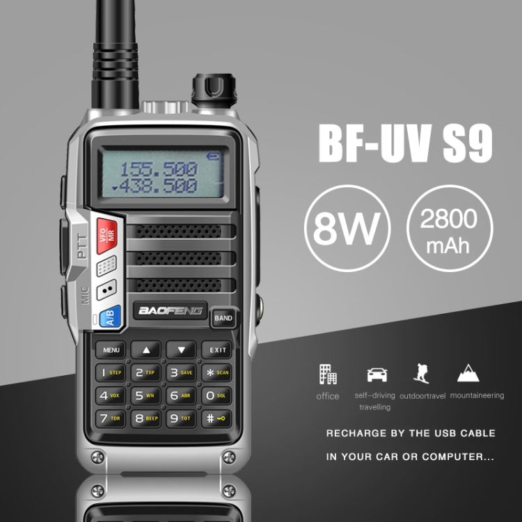 Baofeng BF-UV5R Plus S9 FM Interphone Handheld Walkie Talkie, EU Plug(Black) - free shipping - PMC TechLife - Order now!