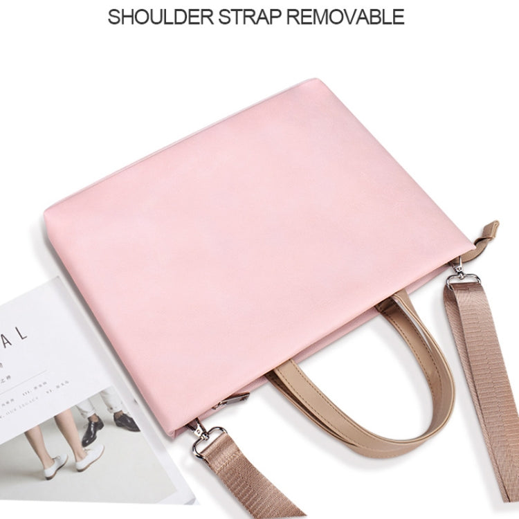 PU Waterproof Laptop Handbag Crossbody Bag for 13.3 inch Laptops(Pink) - free shipping - PMC TechLife - Order now!