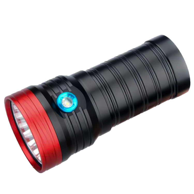 3 Gears, DB18 18xT6, Luminous Flux: 5400lm LED Flashlight, with 4 18650 Batteries (Red Black) - LED Flashlight by PMC Jewellery | Online Shopping South Africa | PMC Jewellery