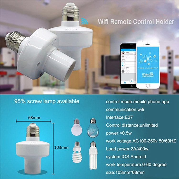 Sonoff Slampher RF eWelink Phone APP WiFi 2.4GHz E27 Smart Light Lamp Bulb Holder with Alexa Echo Voice Control & Google Home for Smart Home, AC 90-250V - Lamp Holders & Bases by Sonoff | Online Shopping South Africa | PMC TechLife
