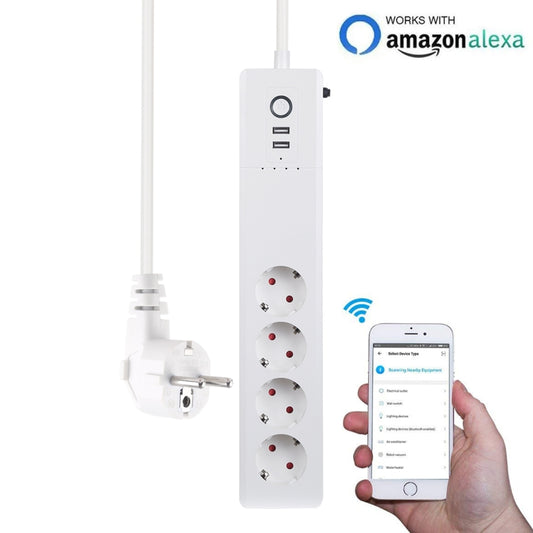 Xenon SM-SO306-2 2 x USB Ports + 4 x EU Plug Jack WiFi Remote Control Smart Power Socket Works with Alexa & Google Home, Cable Length: 1.5m, AC 110-240V, EU Plug - Smart Socket by PMC Jewellery | Online Shopping South Africa | PMC Jewellery