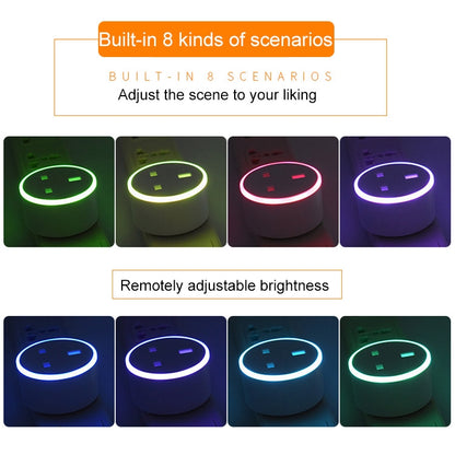 10A RGB Scene Light WiFi Remote Control Smart Socket Works with Alexa & Google Home, AC 220-240V, UK Plug - Smart Socket by PMC Jewellery | Online Shopping South Africa | PMC Jewellery