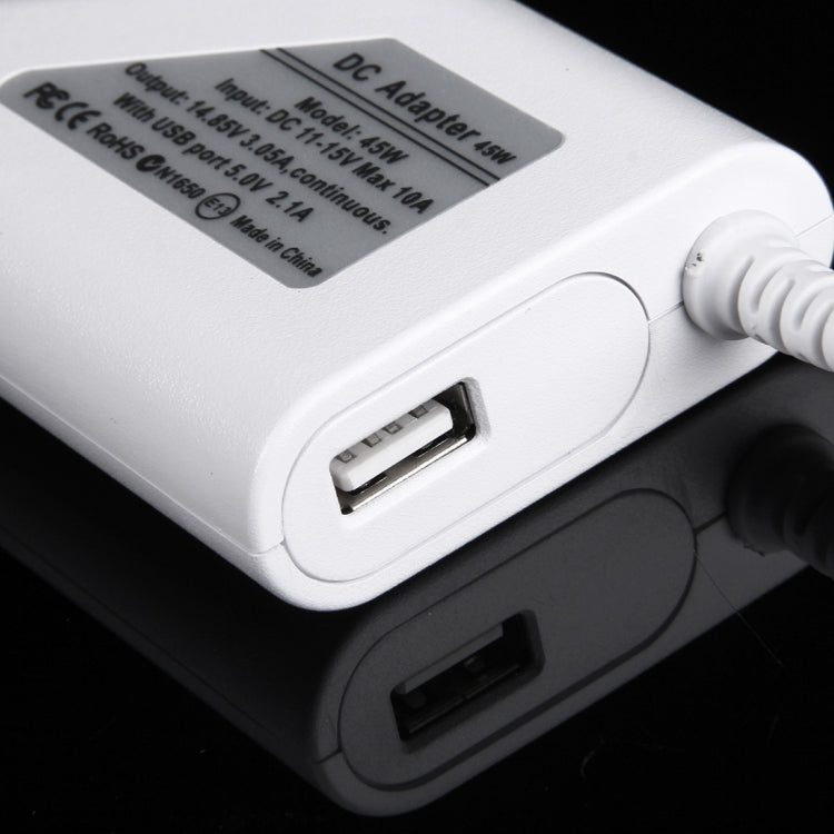 45W 14.85V 3.05A 5 Pin T Style MagSafe 2 Car Charger with 1 USB Port for Apple Macbook A1466 / A1436 / A1465 / A1435 / MD224 / MD231 / MD761 / MD711, Length: 1.7m(White) - Cable & Adapter by PMC TechLife | Online Shopping South Africa | PMC TechLife | Buy Now Pay Later Mobicred